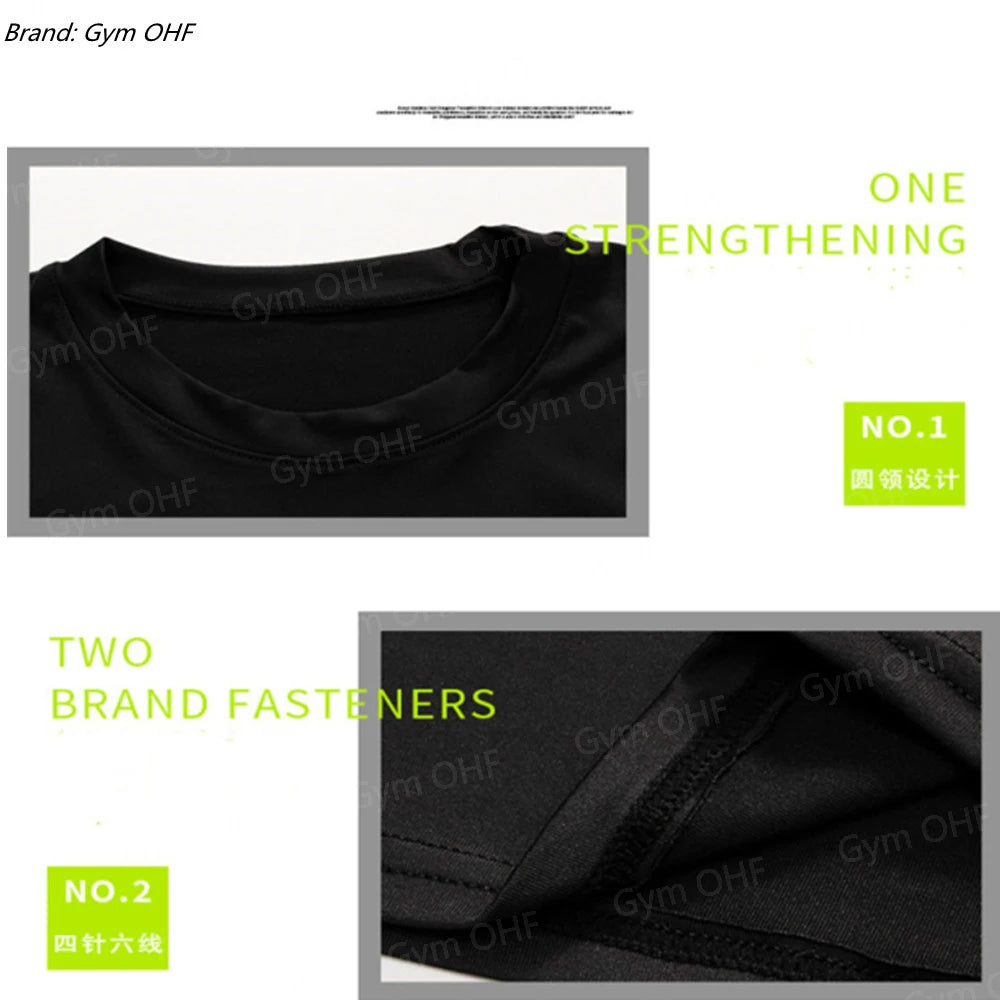 Men's "Anime Funny Face" 2-in-1 Fitness Set – Compression Tee & Double-Deck Shorts