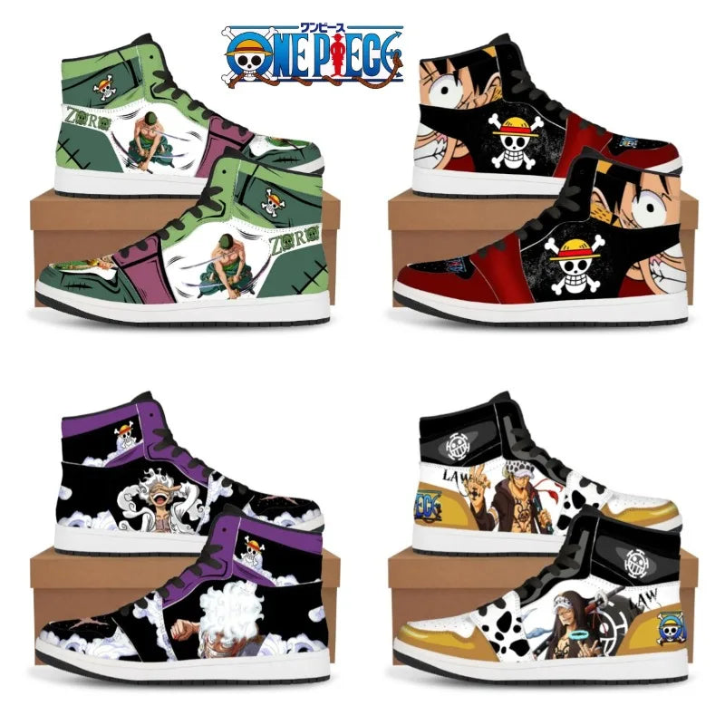 Official Bandai "One Piece: Luffy & Zoro" Sneakers – Premium Anime Casual Board Shoes