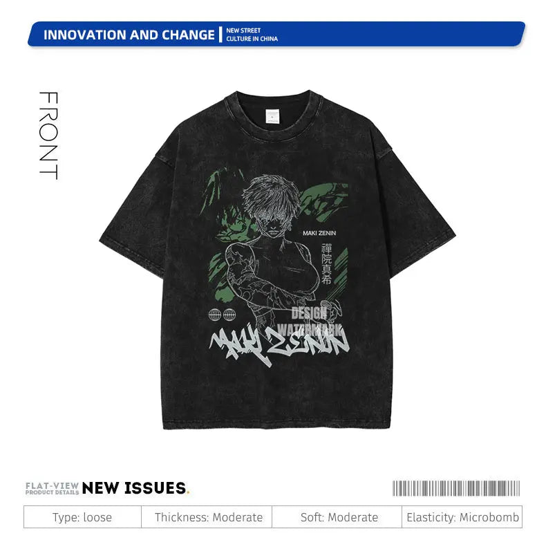 Official Bandai Jujutsu Kaisen "Itadori Yuuji" Vintage Washed T-Shirt – Premium Anime Streetwear
