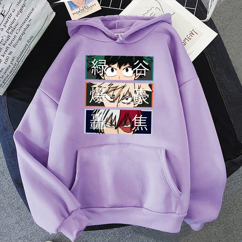 Official My Hero Academia "Big Three" Hoodie – Premium Fleece Anime Sweatshirt (Deku, Bakugou, Todoroki)