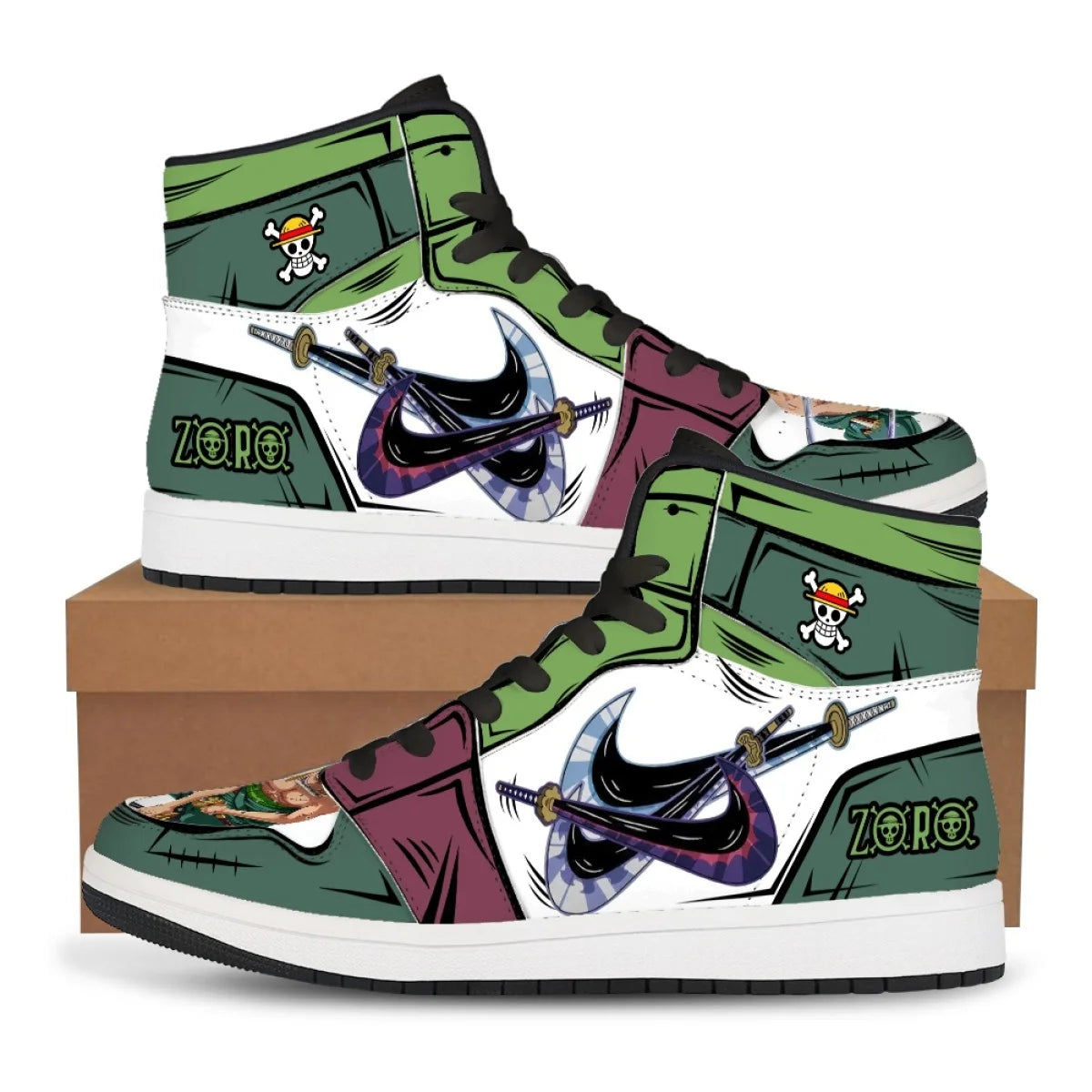 Official Bandai "One Piece: Luffy & Zoro" Sneakers – Premium Anime Casual Board Shoes