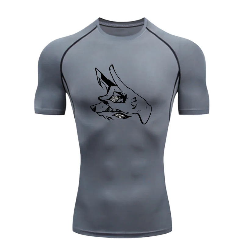 Men's "Fox Head" 2026 Compression Shirt – Premium Athletic Rash Guard for Training & Fitness