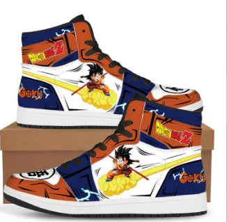 Official Bandai "Dragon Ball Z: Son Goku" High-Top Sneakers – Premium Saiyajin Style Basketball Shoes