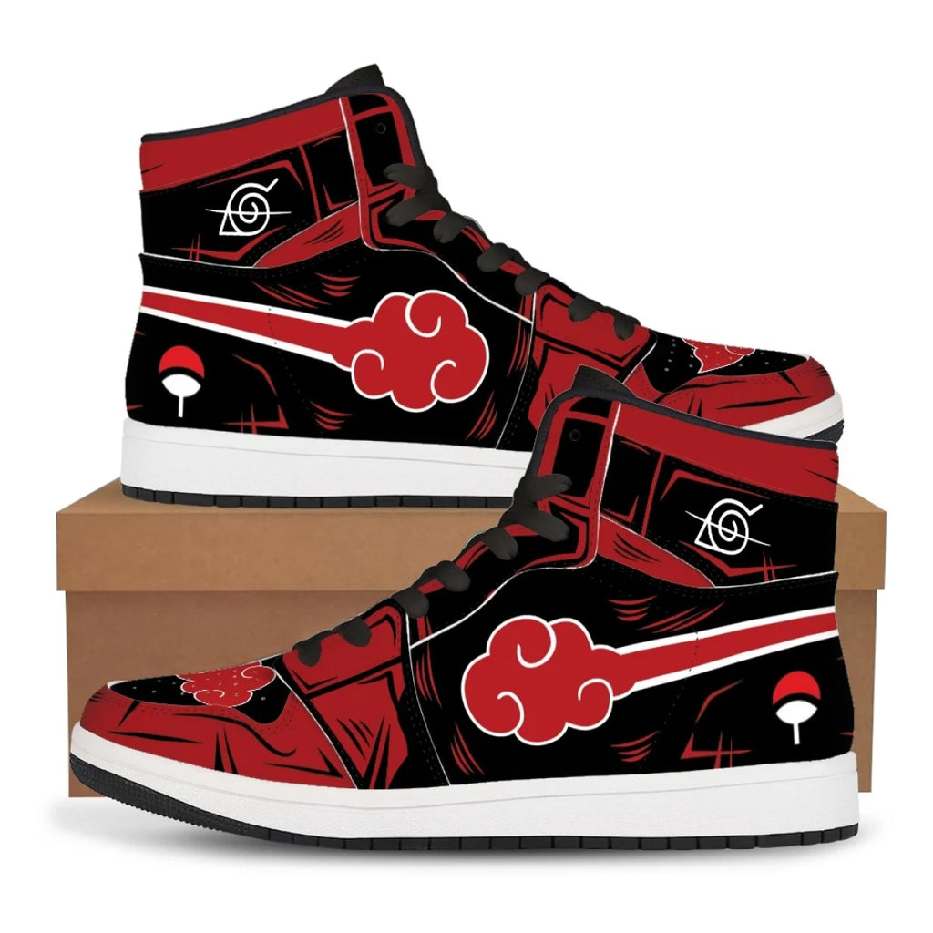 Official Bandai "Naruto: Itachi Akatsuki" Sneakers – Premium Flannel Anime Casual Shoes