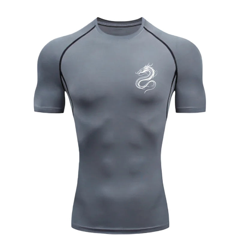 Men's "Dragon Soul" Compression Shirt – Premium Short Sleeve Rash Guard for Gym & MMA