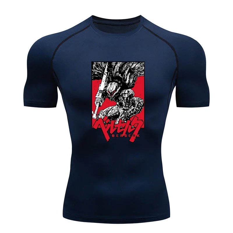 AoFuson Wolf" Berserk "Guts" Compression Shirt – Premium Anime Gym Rash Guard