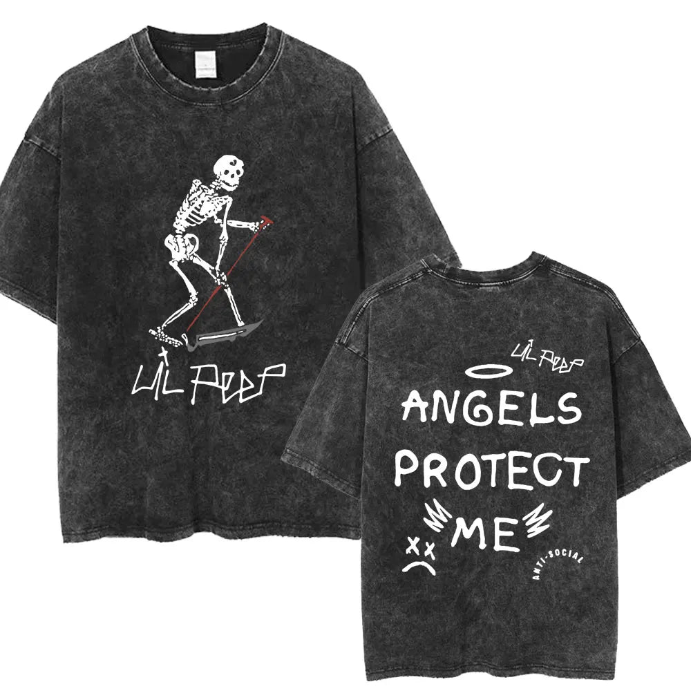 Official Lil Peep "Hellboy" Vintage Washed T-Shirt – Premium Emo-Rap Streetwear