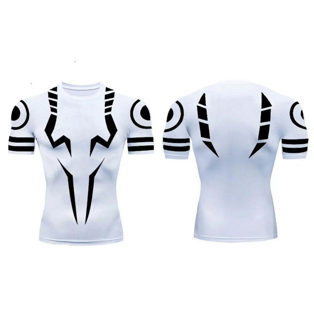 Men's "Jujutsu Kaisen" 3D Compression Set – Premium Gym Shirt & Training Shorts