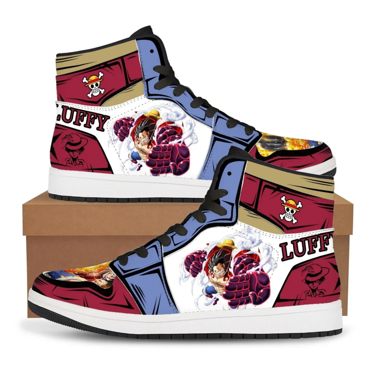 Official Bandai "One Piece: Luffy & Zoro" Sneakers – Premium Anime Casual Board Shoes