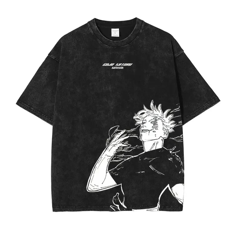 Official Bandai Jujutsu Kaisen "Itadori Yuuji" Vintage Washed T-Shirt – Premium Anime Streetwear