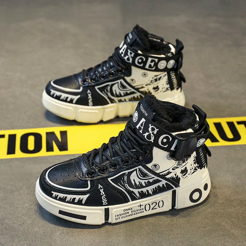DAILOU "Urban Edge" High-Top Sneakers – Premium Microfiber Unisex Streetwear Shoes