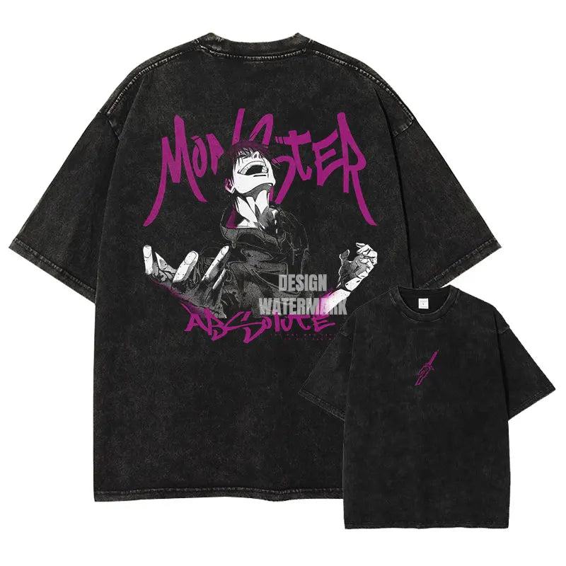 Official Bandai Jujutsu Kaisen "Itadori Yuuji" Vintage Washed T-Shirt – Premium Anime Streetwear