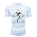 Men's "Midnight Dragon" Compression Shirt – Premium Short Sleeve Rash Guard for Gym & MMA