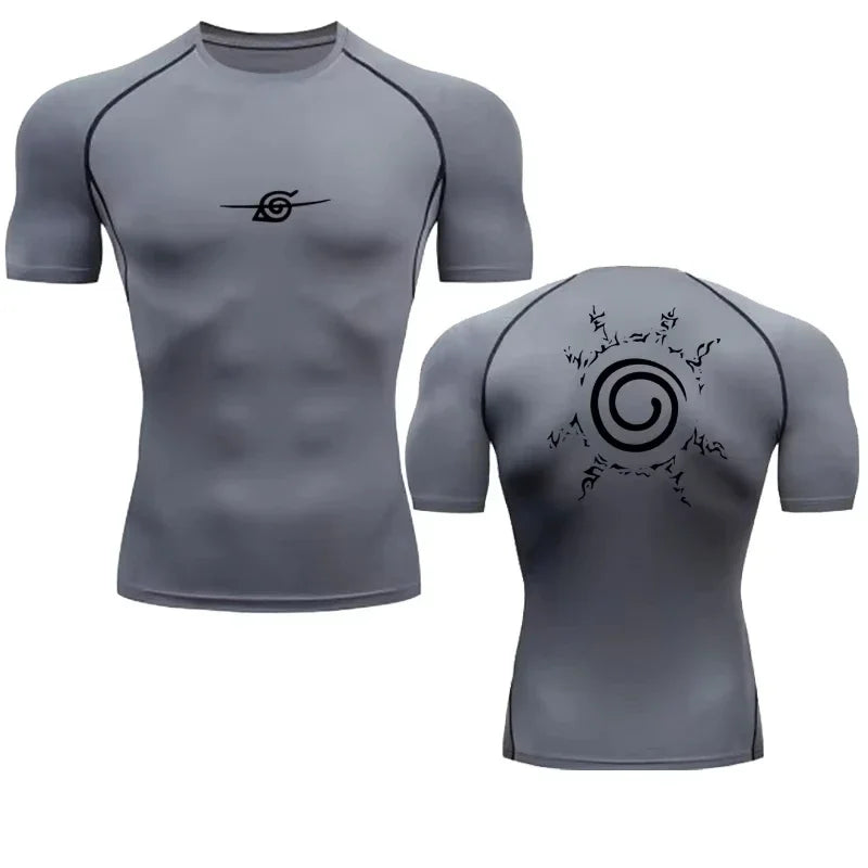 Men's "Anime Essence" Pure Cotton Compression Tee – Premium 2026 Fitness Top