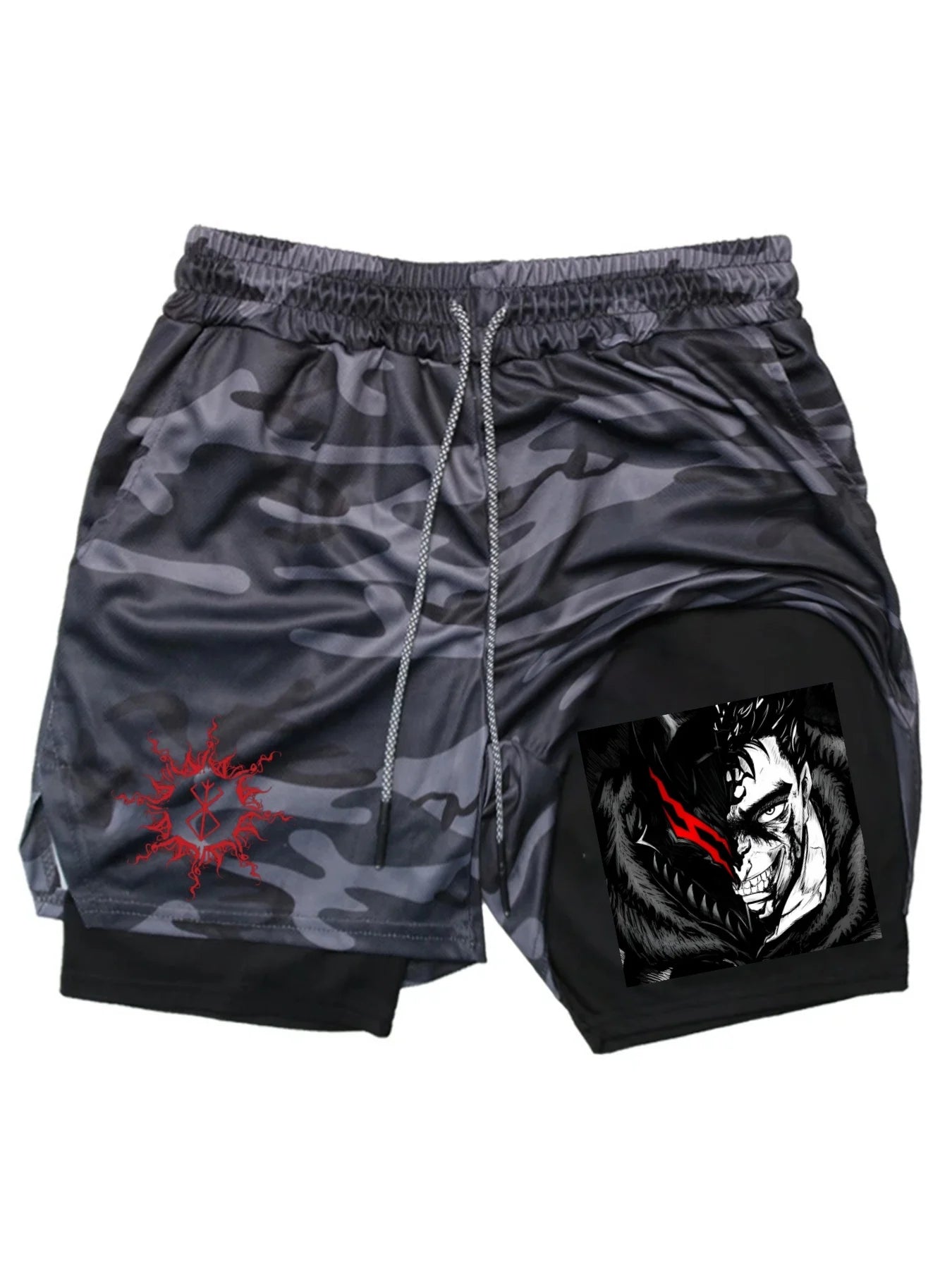 Official Berserk "Guts" 2-in-1 Performance Shorts – Premium Compression Gym Shorts