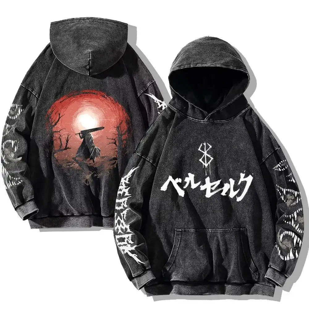Official Berserk "Guts" Graphic Hoodie – Premium 100% Cotton Anime Sweatshirt
