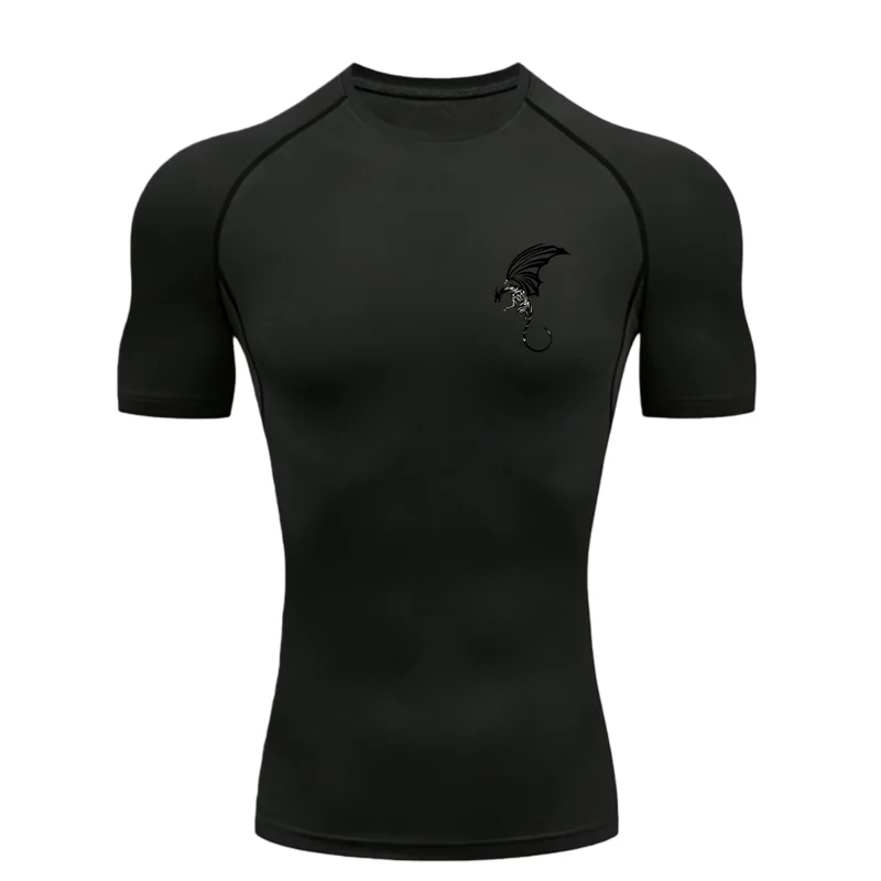Men's "Black Dragon" 2026 Compression Shirt – Premium Athletic Training Tee
