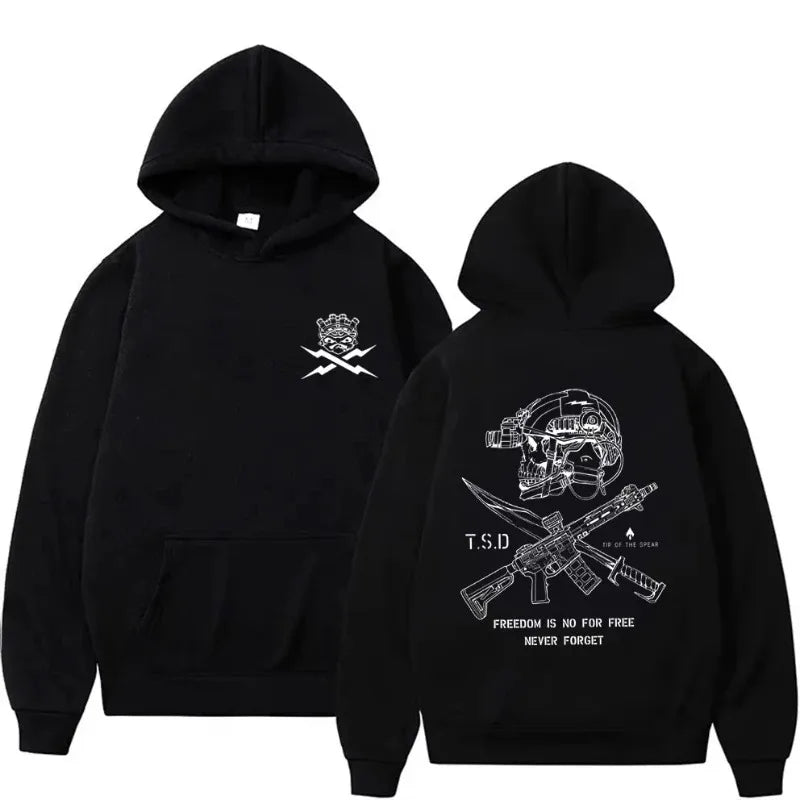Official "Tip of The Spear" Spartan Tactical Hoodie – Premium X-Ray Skeleton Print