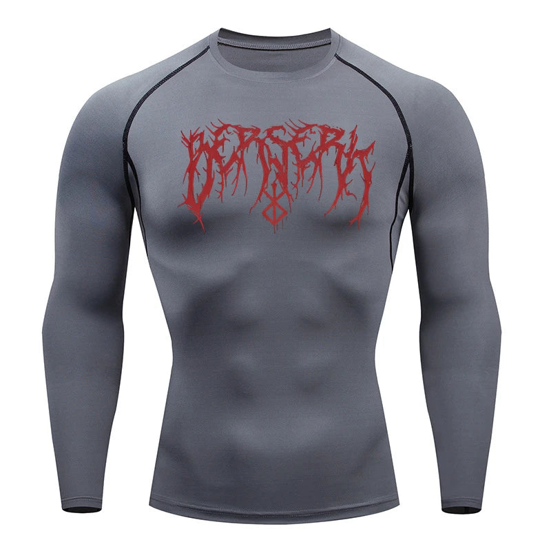 "LAMLKKY" Berserk "Guts" Compression Shirt – Premium Anime Gym Rash Guard
