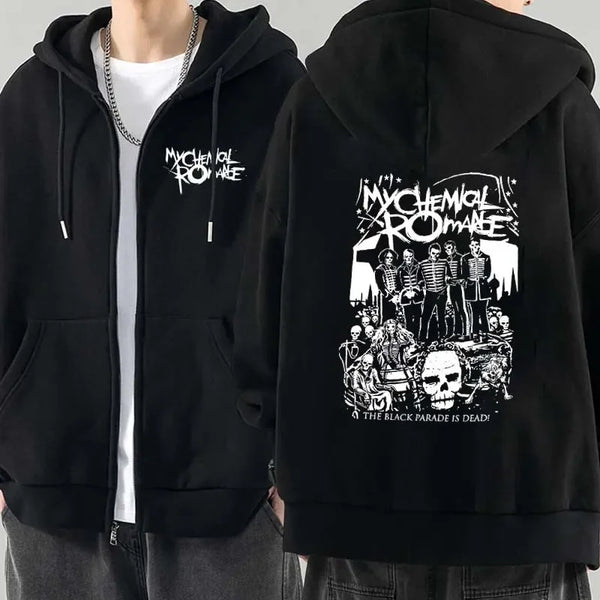Official My Chemical Romance "The Black Parade" Zip-Up Hoodie – Premium MCR Punk Emo Sweatshirt