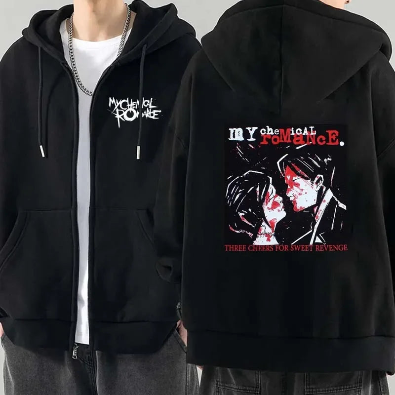 Official My Chemical Romance "The Black Parade" Zip-Up Hoodie – Premium MCR Punk Emo Sweatshirt
