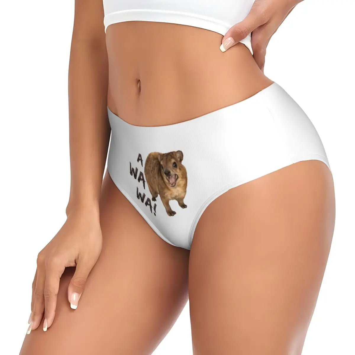Official "Awawa" Angry Screaming Rock Hyrax Meme Women's Briefs – Premium Novelty Underwear