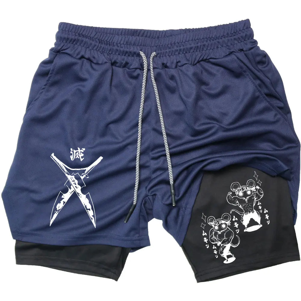 Official Demon Slayer "Slayer Corps" Compression Shorts – Premium Quick-Dry Gym & Beach Shorts