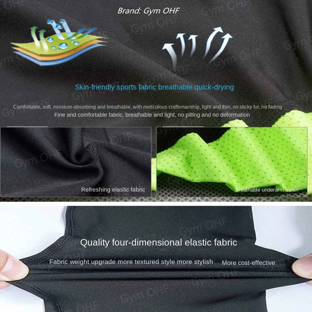 Men's "Anime Funny Face" 2-in-1 Fitness Set – Compression Tee & Double-Deck Shorts
