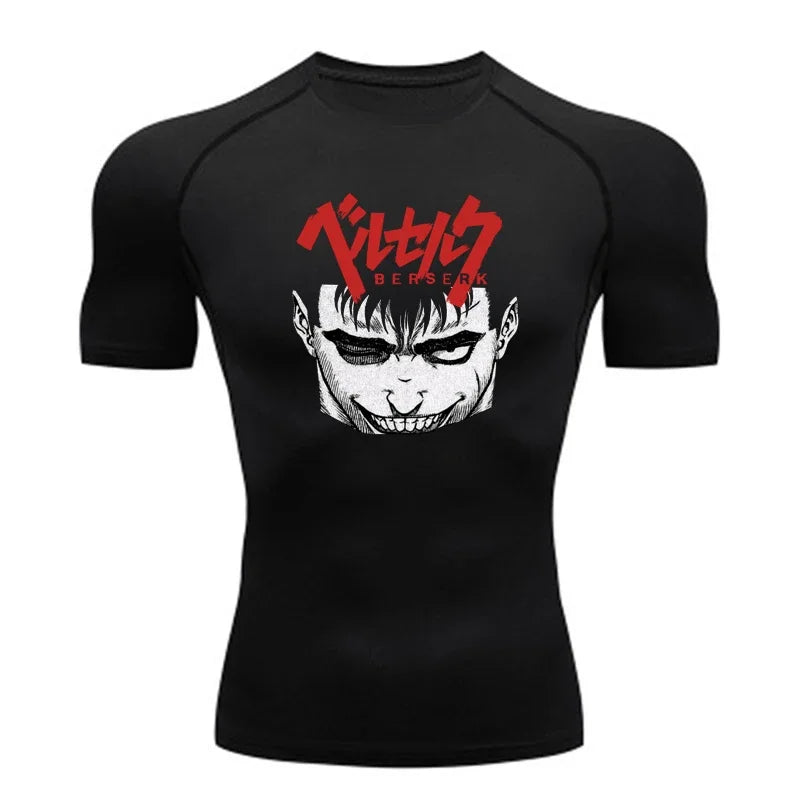 AoFuson Wolf" Berserk "Guts" Compression Shirt – Premium Anime Gym Rash Guard