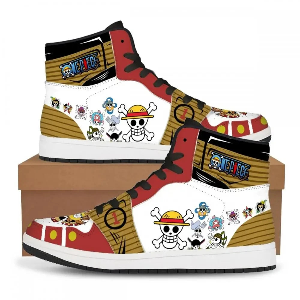 Official Bandai "One Piece: Luffy & Zoro" Sneakers – Premium Anime Casual Board Shoes