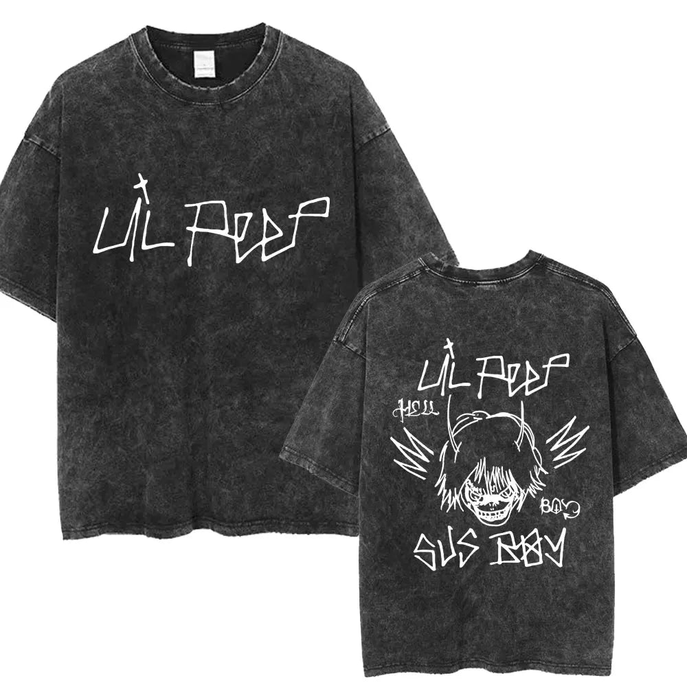 Official Lil Peep "Hellboy" Vintage Washed T-Shirt – Premium Emo-Rap Streetwear