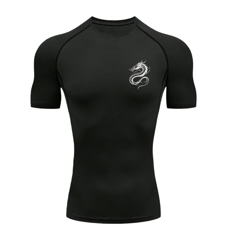 Men's "Dragon Soul" Compression Shirt – Premium Short Sleeve Rash Guard for Gym & MMA