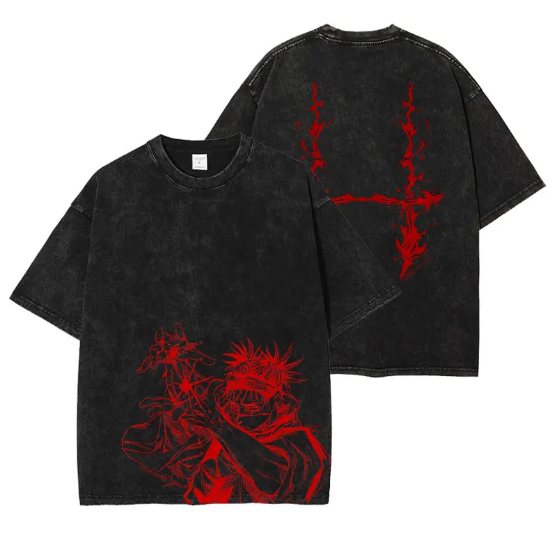 Official Jujutsu Kaisen "Choso" Retro Black T-Shirt – Premium 100% Cotton Washed Tee