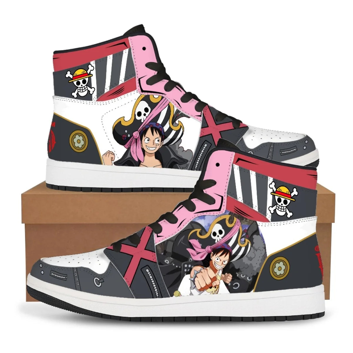 Official Bandai "One Piece: Luffy & Zoro" Sneakers – Premium Anime Casual Board Shoes
