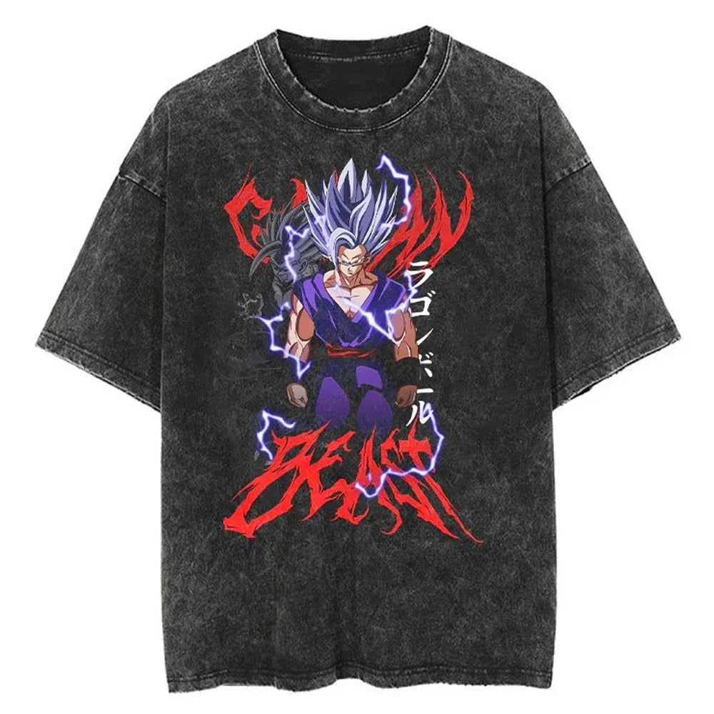 Official Bandai Dragon Ball "Trunks & Goten" Vintage Washed T-Shirt – Premium Oversized Cotton Tee