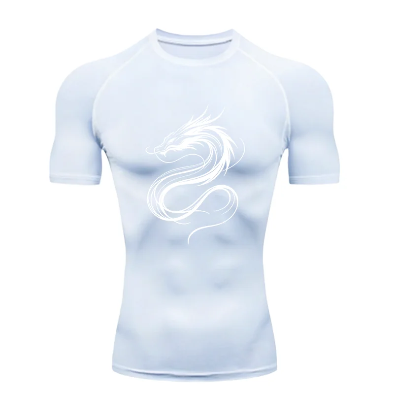 Men's "Dragon Soul" Compression Shirt – Premium Short Sleeve Rash Guard for Gym & MMA