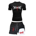 Men's "Berserk: Beast of Darkness" Compression Set – Premium Gym T-Shirt & Running Shorts