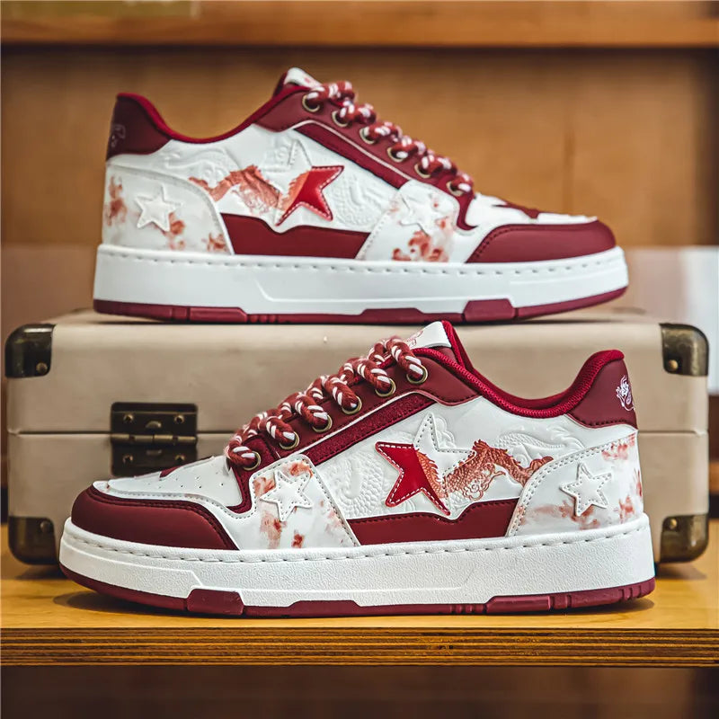 Official Chinese Dragon Designer Sneakers – Premium Leather 2024 Fashion Trend