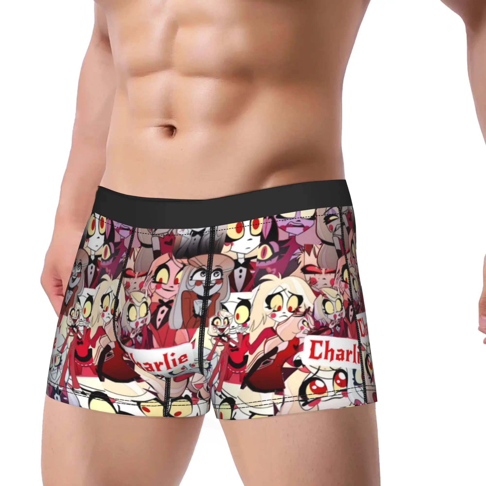 Men's "Hazbin Hotel" Boxer Shorts – Alastor & Vox Cozy Anime Underwear