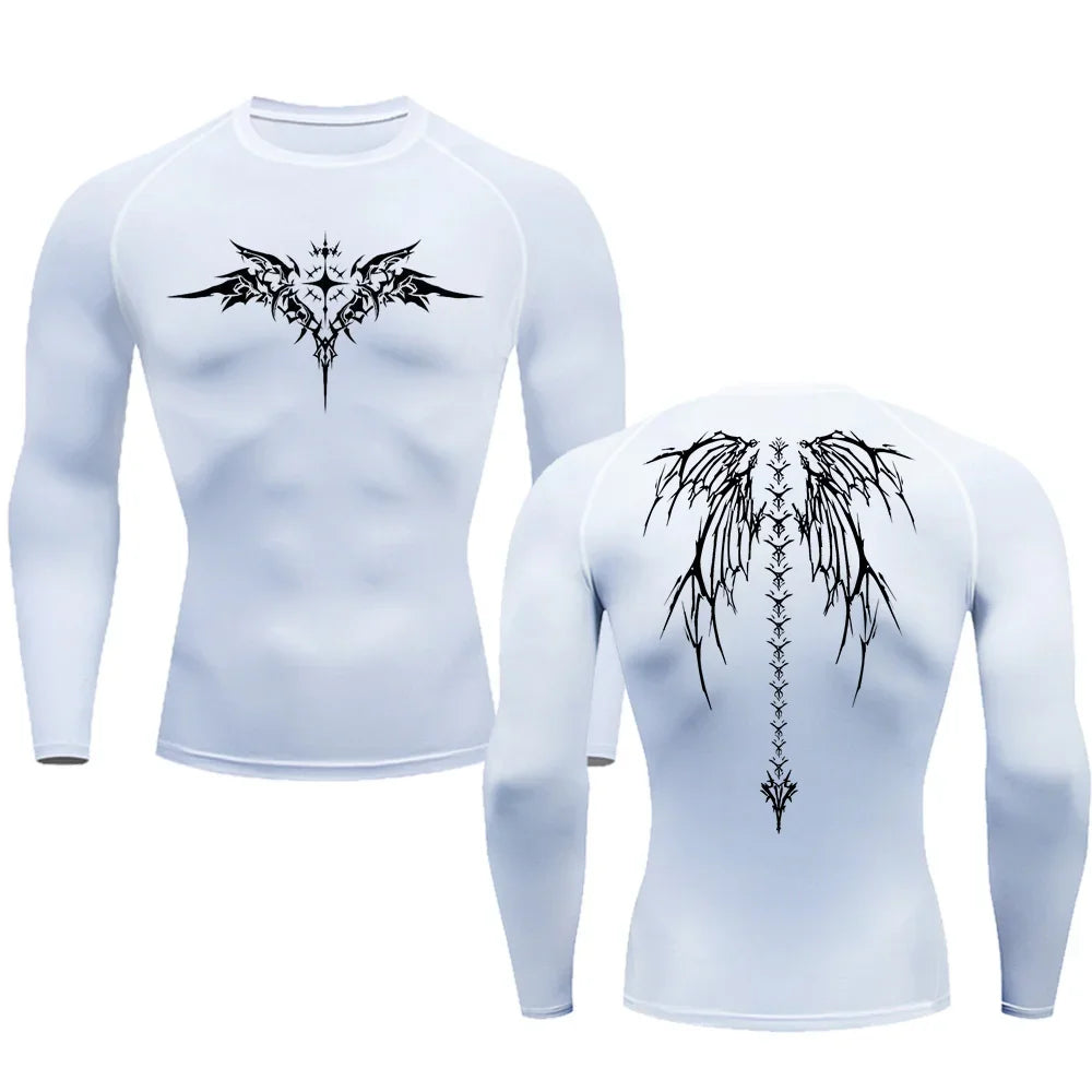 "DUTRIEUX" Anime Graphic Compression Long Sleeve – Premium Quick-Dry Gym Rash Guard
