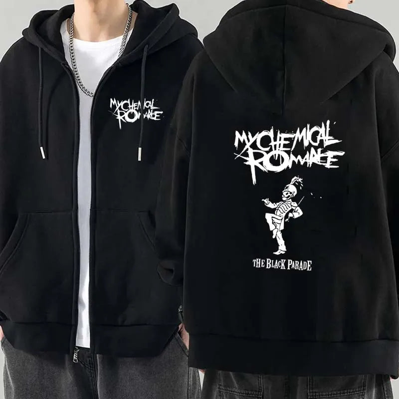 Official My Chemical Romance "The Black Parade" Zip-Up Hoodie – Premium MCR Punk Emo Sweatshirt