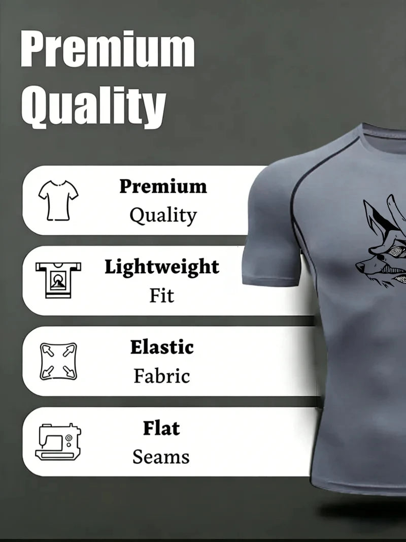 Men's "Anime Aesthetic" Compression Tee – Quick-Dry Summer Gym & Fitness Top