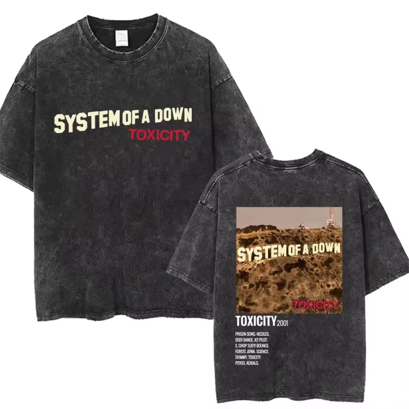 Official System of A Down "Vintage Washed" T-Shirt – Premium 90s Alternative Metal Tee
