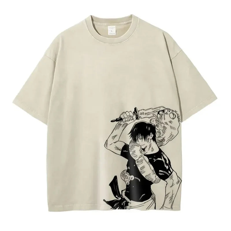 Official Bandai Jujutsu Kaisen "Itadori Yuuji" Vintage Washed T-Shirt – Premium Anime Streetwear