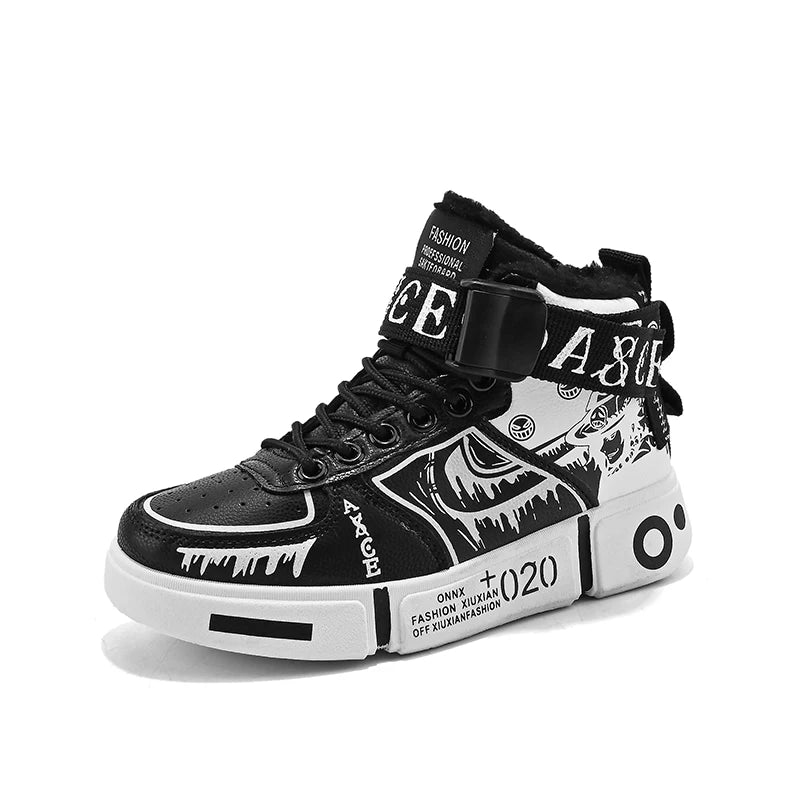 DAILOU "Urban Edge" High-Top Sneakers – Premium Microfiber Unisex Streetwear Shoes