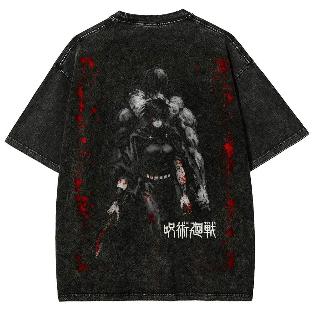 Official Bandai "Maki Zenin" Acid Wash T-Shirt – Premium Zenin Clan Bootleg Vintage Tee