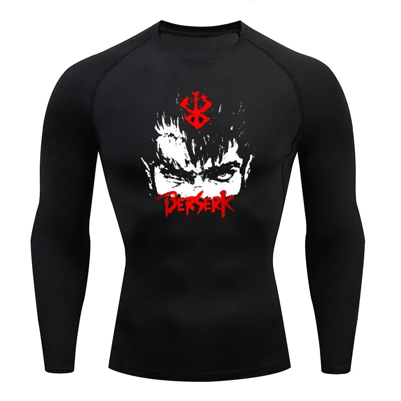 AoFuson Wolf" Berserk "Guts" Compression Shirt – Premium Anime Gym Rash Guard