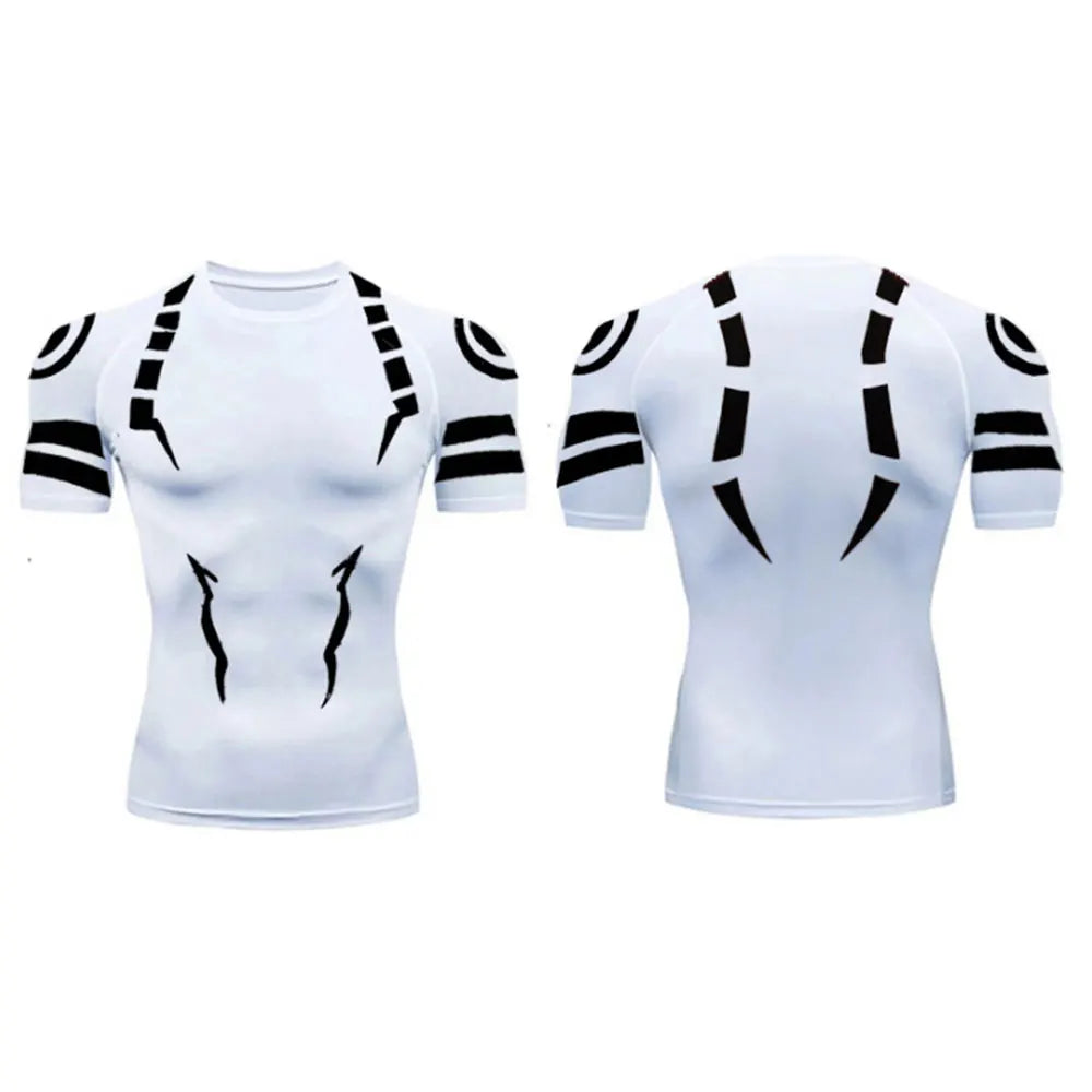 Men's "Jujutsu Kaisen" 3D Compression Set – Premium Gym Shirt & Training Shorts
