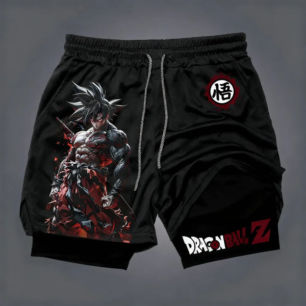 Official Dragon Ball Goku 2-in-1 Athletic Shorts – Premium Double-Layer Training Shorts