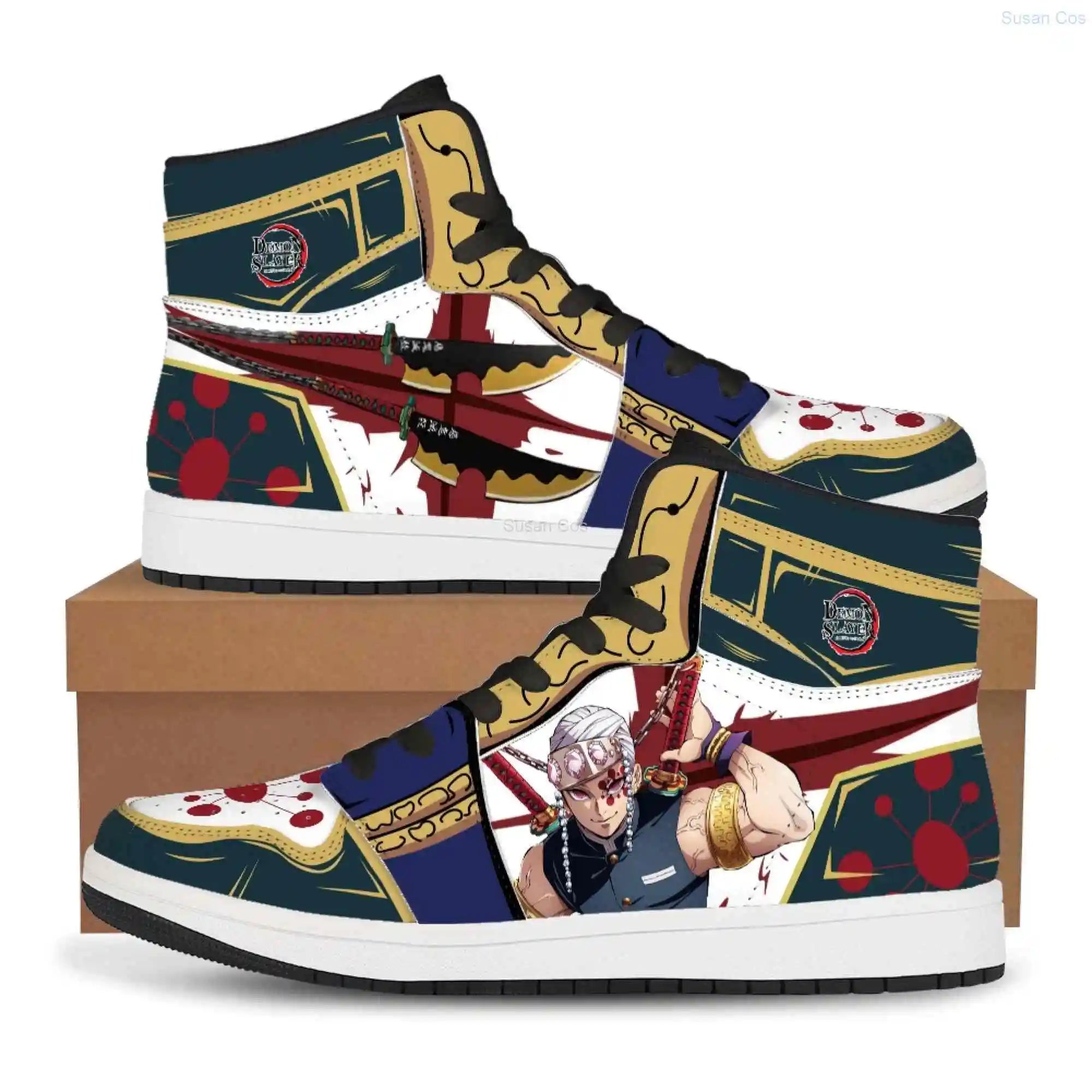 Official Uzui Tengen Demon Slayer Anime Sneakers – Sound Hashira Custom Streetwear